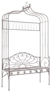 Bancă de grădină, maro vintage, 122 cm, fier
