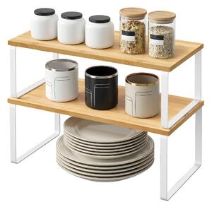 Set 2 rafturi pentru condimente, Silvio, Alb, 39.7x18.5x15.8 cm