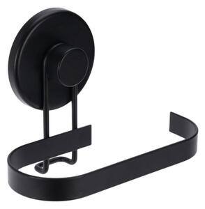 Suport hârtie igienică, Bathroom Solutions, prindere cu ventuză, negru mat, 14x8x11 cm