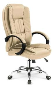 Scaun directorial RELAX, bej, piele ecologica, 64x75x110/118 cm