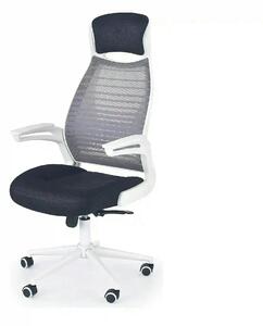 Scaun de birou FRANKLIN, negru/alb/gri, stofa mesh/metal, 60x65x116/12