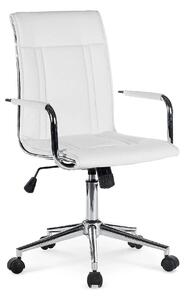 Scaun de birou PORTO 2, alb, piele ecologica, 53x57x97/107 cm