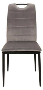 Scaun RIP, gri/negru, stofa catifelata/metal, 44x38x92 cm