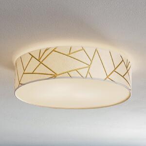 Eko-Light Plachetă Zulu alb/auriu rotundă, reglabil, Auriu / Alamă, Camera de zi / sufragerie, Țesătură / Textil, Modern