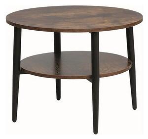 Masuta cafea ELLA B, maro rustic/negru mat, PAL/metal, 60x45 cm