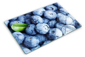 Tocător din sticlă Fructe de pădure cu frunze