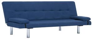 Canapea extensibilă cu două perne, albastru, poliester