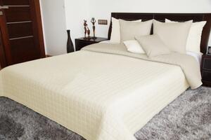 Cuvertură de pat de o culoare bej, cu cusături geometrice Lăţime: 75 cm | Lungime: 160 cm