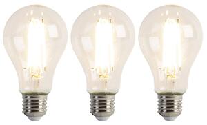 Set de 3 becuri LED E27 A67 Transparent 8W 1055 lm 2700K