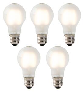 Set de 5 becuri LED cu filament E27 sticlă mată A60 2W 180lm 2700K