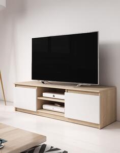 Comodă TV cu 2 uși și 2 rafturi Dingo, stejar sonoma/alb (120 cm)