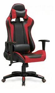 Scaun gaming DEFENDER, rosu/negru, piele ecologica, 68x69x126/134 cm
