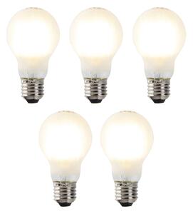 Set de 5 becuri LED cu dimmer E27 A60 mat 7W 806lm 2700K