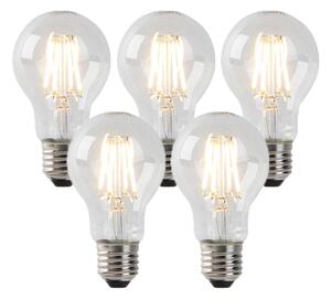 Set de 5 becuri LED reglabile E27 sticlă transparentă 4W 320lm 2200K