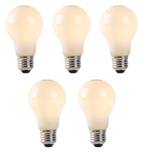 Set de 5 becuri LED E27 sticlă opala 1W 80lm 2200K