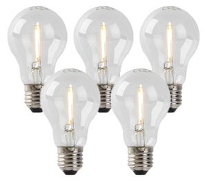 Set de 5 becuri LED E27 A60 1W 80lm 2200K