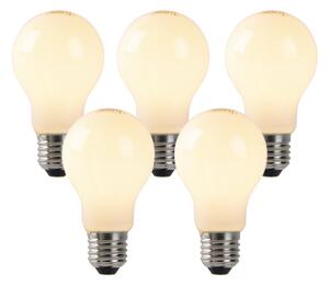 Set de 5 becuri LED cu variator E27 sticlă opala 4W 320lm 2200K
