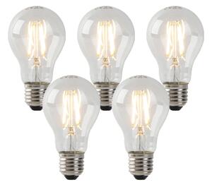 Set de 5 becuri LED E27 transparente 3W 250lm 2200K