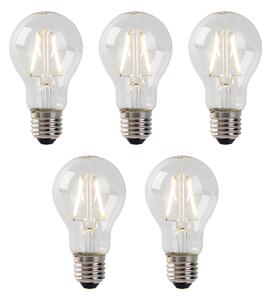 Set de 5 becuri LED E27 A60 Transparent 2W 180lm 2700K