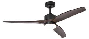 Ventilator de tavan negru cu imprimeu de lemn 132cm incl. LED Dimmabil cu telecomandă - Joly