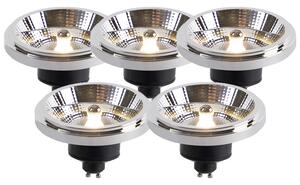 Set de 5 becuri LED reglabile GU10 AR111 11W 810lm 2700K
