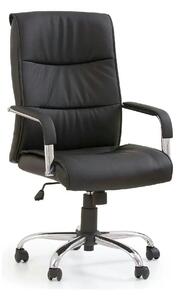 Scaun de birou HAMILTON, negru, piele ecologica, 60x70x102/111 cm