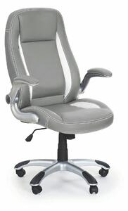 Scaun gaming SATURN, gri, piele ecologica perforata, 67x65x112/120 cm
