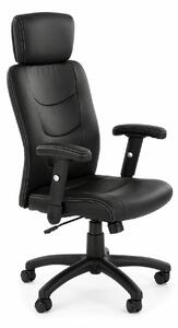 Scaun de birou STILO, negru, piele ecologica, 66x62x116/125 cm
