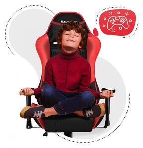 Scaun de gaming practic de culoare roșu-negru pentru copii și adolescenți