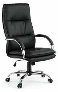 Scaun de birou STANLEY, negru, piele ecologica, 59x71x108/115 cm