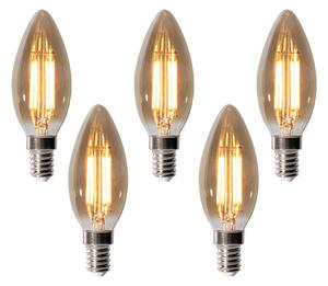 Set de 5 becuri LED E14 dimabile B35 fumurii 4W 300 lm 2200K