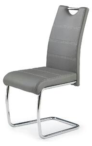 Scaun tapitat piele ecologica K211, gri/crom, 42x60x97 cm