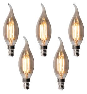 Set de 5 becuri LED E14 dimabile BXS35 fumurii 4W 300 lm 2200K