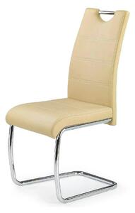 Scaun tapitat piele ecologica K211, bej/crom, 42x60x97 cm