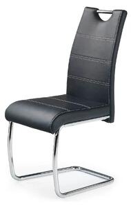 Scaun tapitat piele ecologica K211, negru/crom, 42x60x97 cm