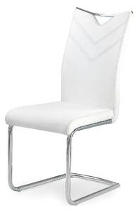 Scaun tapitat K224, alb/crom, piele ecologica/metal, 44X54X100 CM