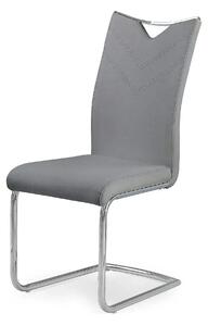 Scaun tapitat K224, gri/crom, piele ecologica/metal, 44X59X100 CM