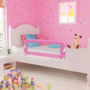 Balustradă de protecție pat copii, roz, 120x42 cm, poliester