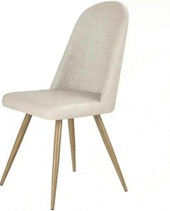 Scaun bucatarie tapitat K214, crem/stejar miere, piele ecologica/metal