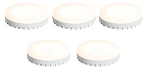 Set de 5 becuri LED GX53 cu 3 trepte de intensitate luminoasă, 9W, 900 lm, 3000K