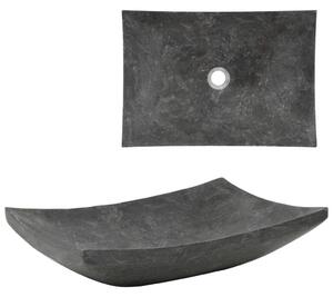 Chiuvetă, negru, 50 x 35 x 12 cm, marmură