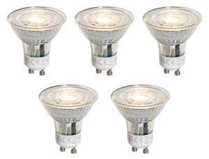 Set de 5 becuri LED GU10 50mm reglabile, clare, 4,9W, 500 lm, 2700K