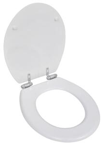 Capac WC cu închidere silențioasă alb MDF design simplu