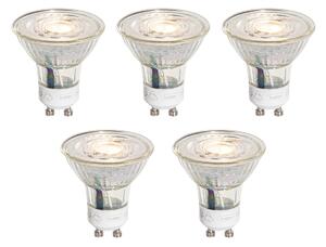 Set de 5 becuri LED GU10 50mm cu 3 trepte de intensitate luminoasă, reglabile în Kelvin, transparente, 4,9W 450 lm 2000-2700K
