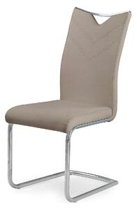 Scaune bucatarie inox K224, cappuccino/crom, piele ecologica/metal, 44