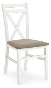 Scaun living Dariusz, bej/alb, stofa clasica/lemn, 45X43X90 CM