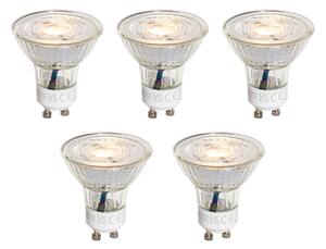 Set de 5 becuri LED GU10 50mm cu Kelvin reglabil în 3 trepte, transparente, 4,5W 380 lm 2000-2700K