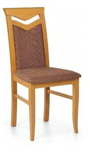 Scaun tapitat Citrone, maro/arin, stofa clasica/lemn de fag, 44X43X96