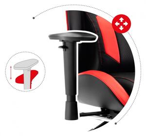 Scaun de gaming confortabil COMBAT 6.0 în combinație de culori negru-roșu