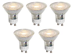 Set de 5 becuri LED GU10 50mm transparente 1W 80 lm 2200K